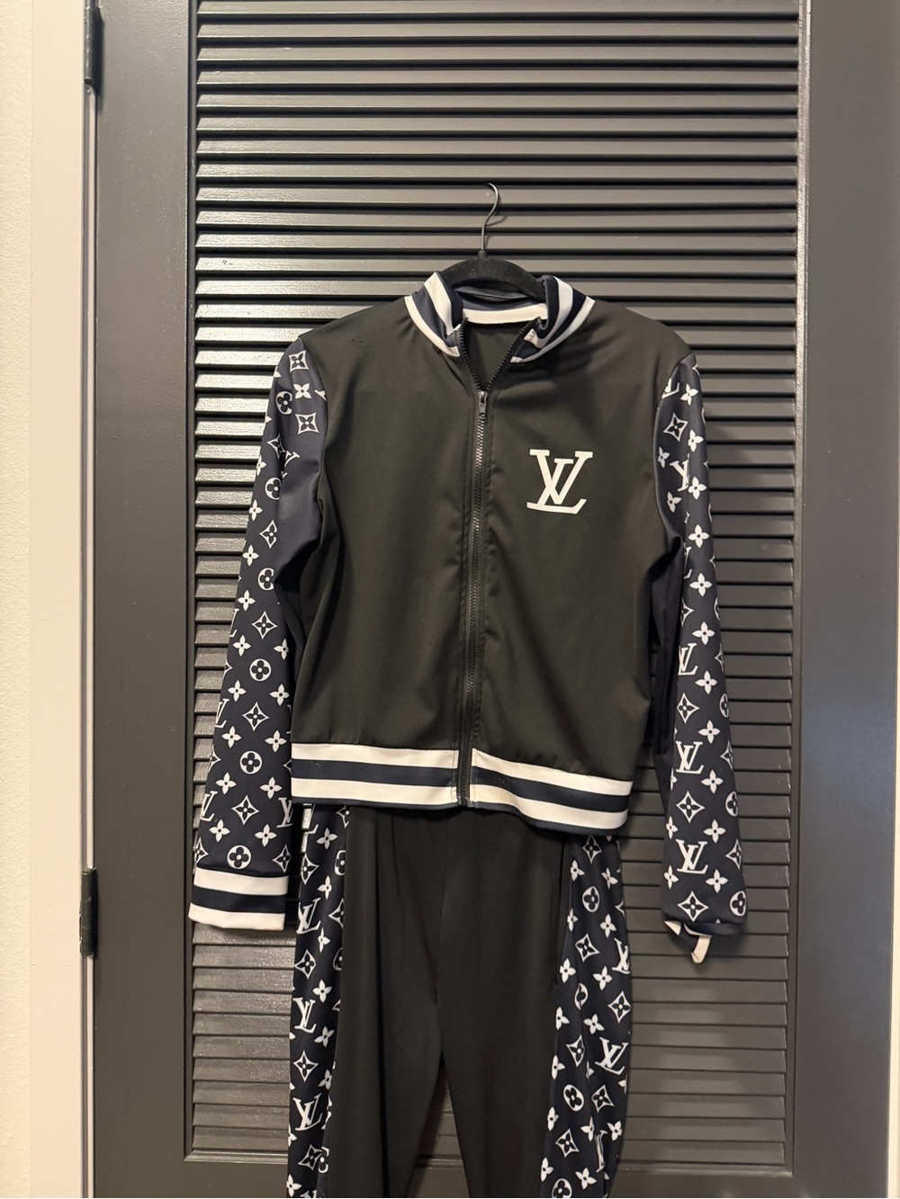 Black and White Monogram Track Jacket & Pants - Picture 2 of 3